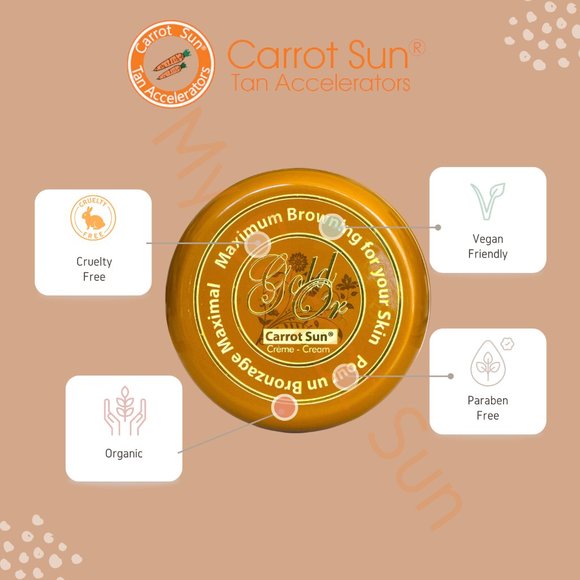 Carrot Sun Tan Accelerator Gold Cream with Almond Oil and L-Tyrosine - Picture 3 of 6